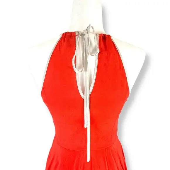 Girls From Savoy Anthro Misty Red Silk Pinup Twee Mini Dress ASO Sailor Cherry 4 - Picture 8 of 10